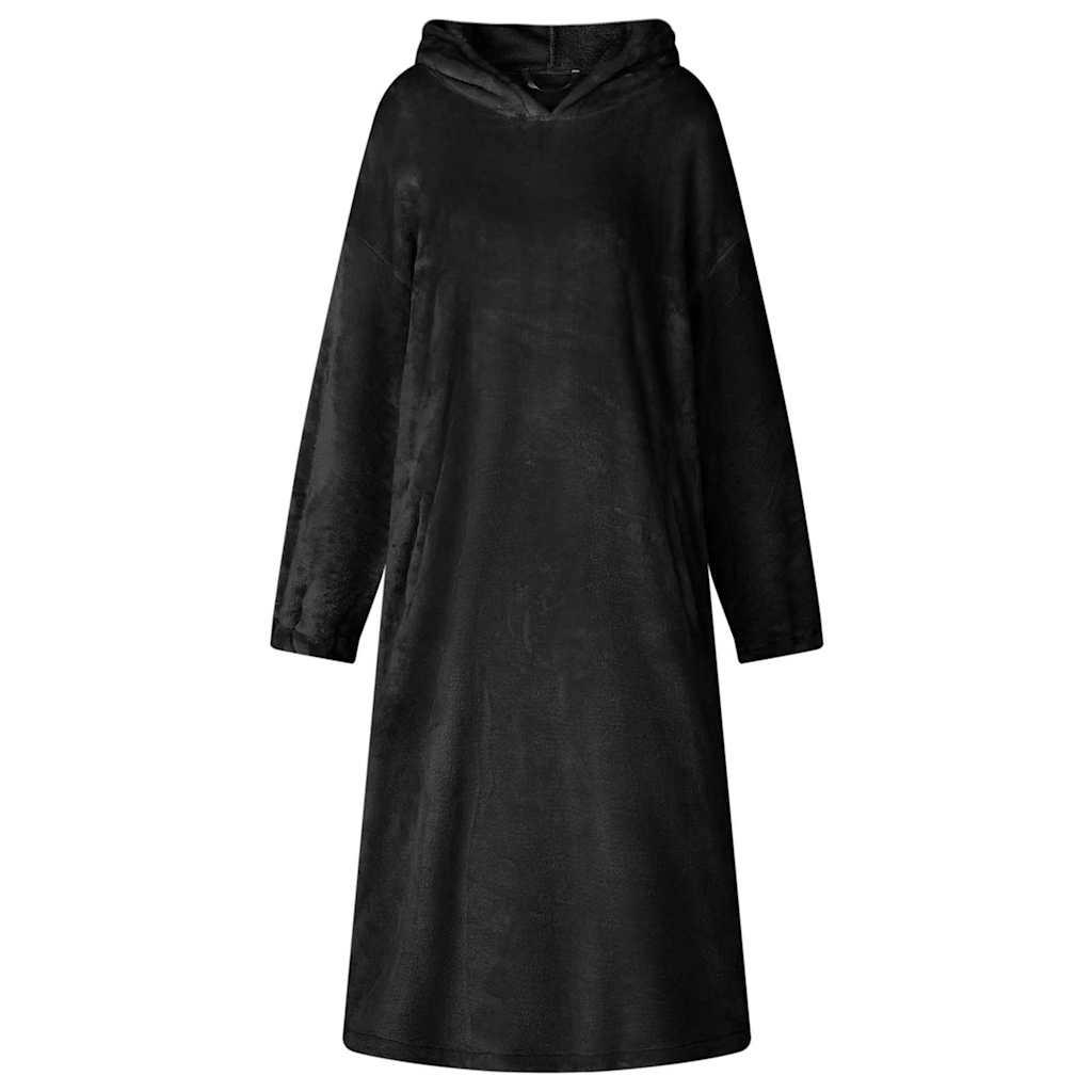 Tæppe-hoodie Sort s Flannel billede