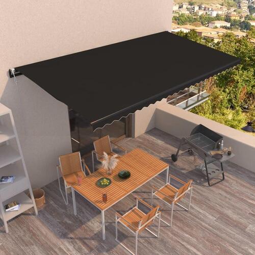 Markise 600x300 cm automatisk betjening antracitgrå