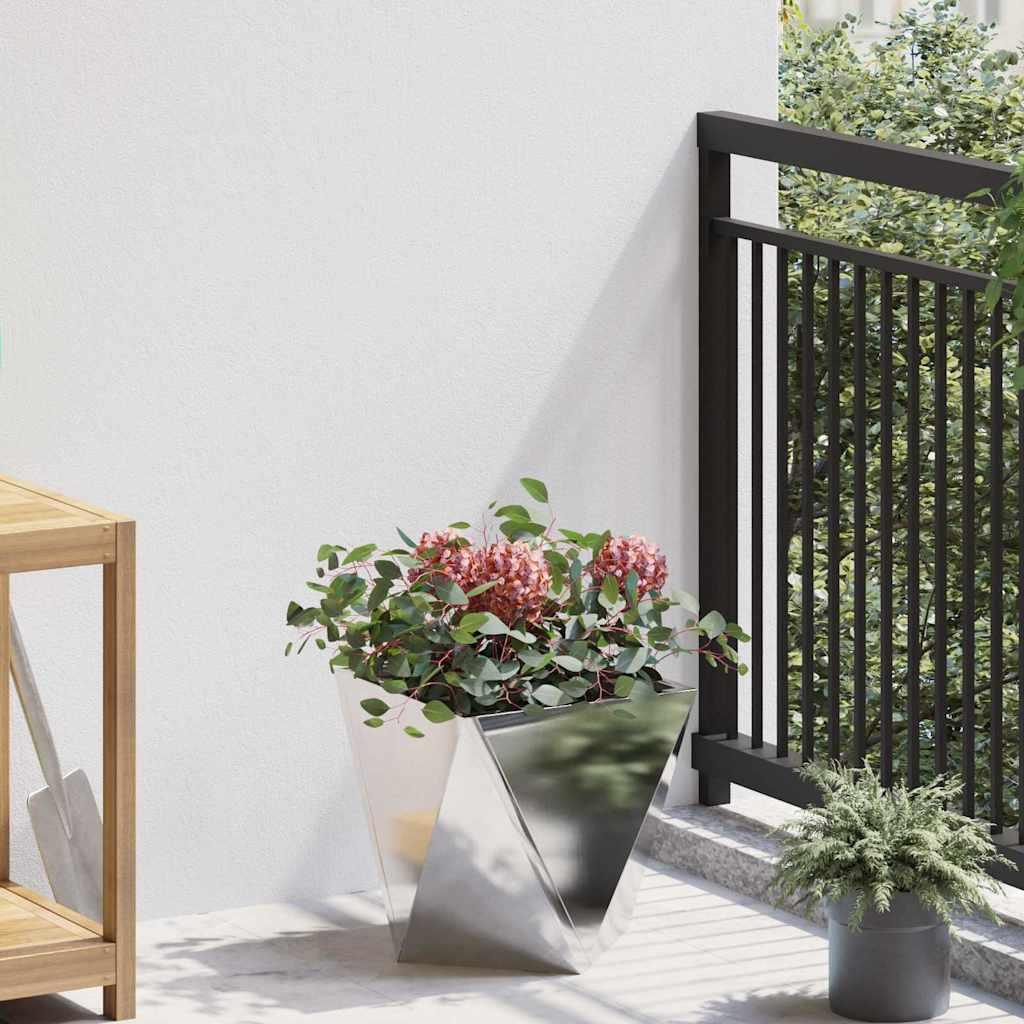 Plantekasse Sølv 30 x 30 x 30 cm Rustfrit stål billede