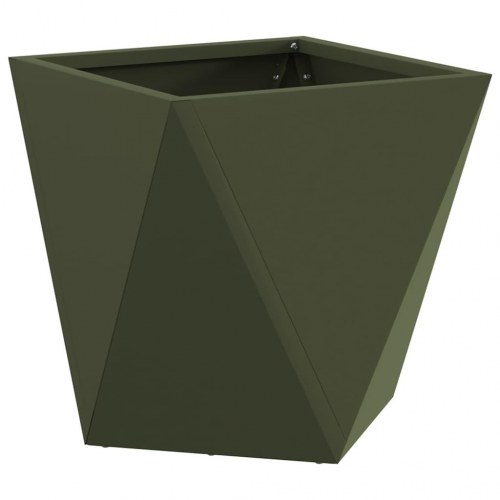 Plantekasser 2 stk. olivengrøn 30 x 30 x 30 cm stål