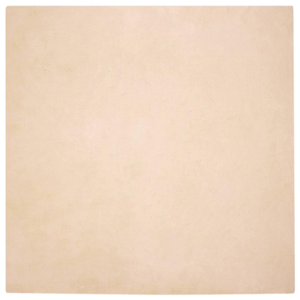 Faux Kanin Pels Tæppe Beige 120 x 120 cm Polyester billede