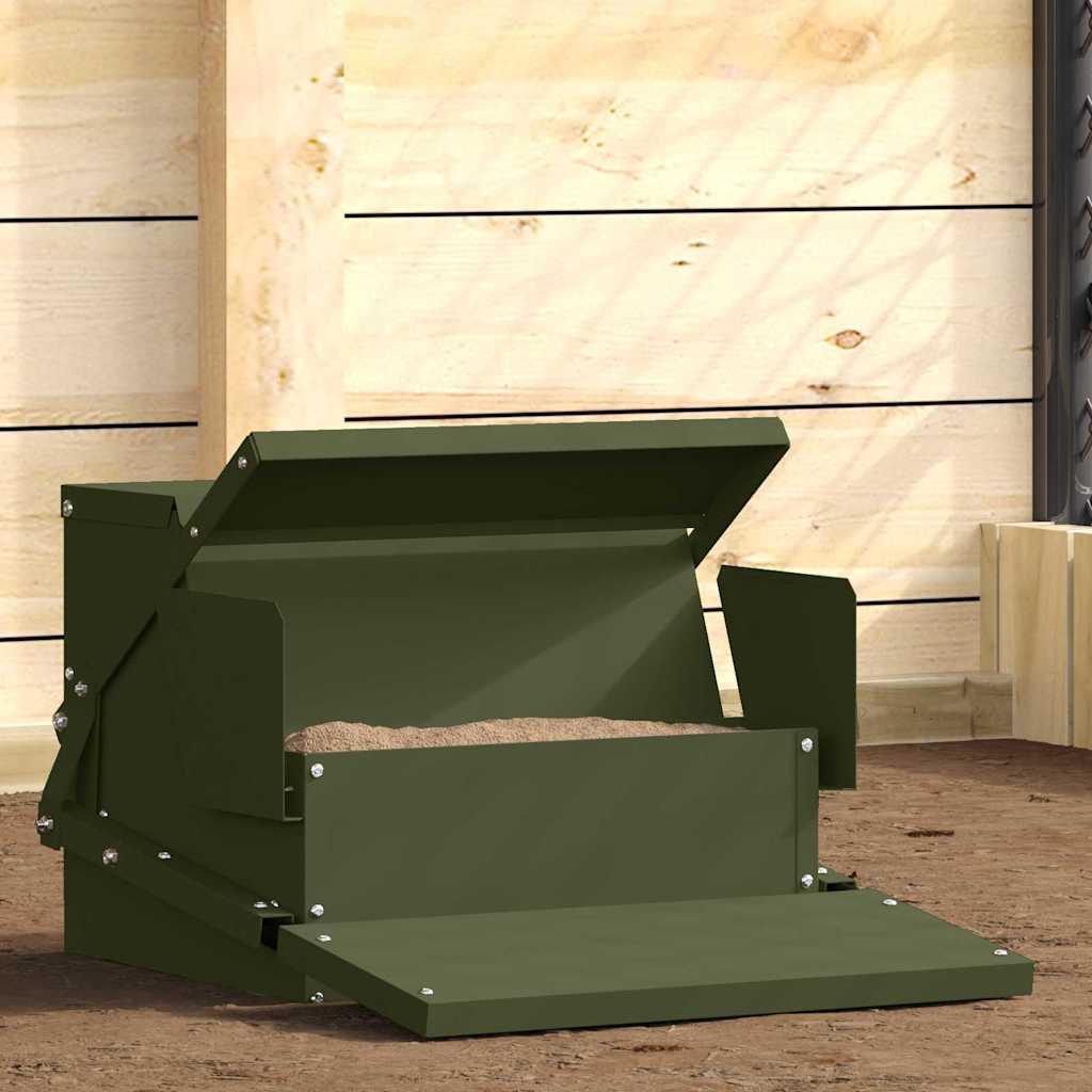 Kylling treadle feeder Oliven grøn 50 x 40 x 29 cm billede