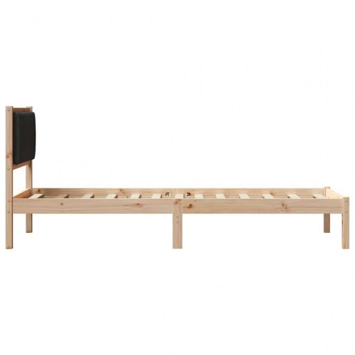 Sengestel med polstret hovedgavl - sort - 80 x 200 cm