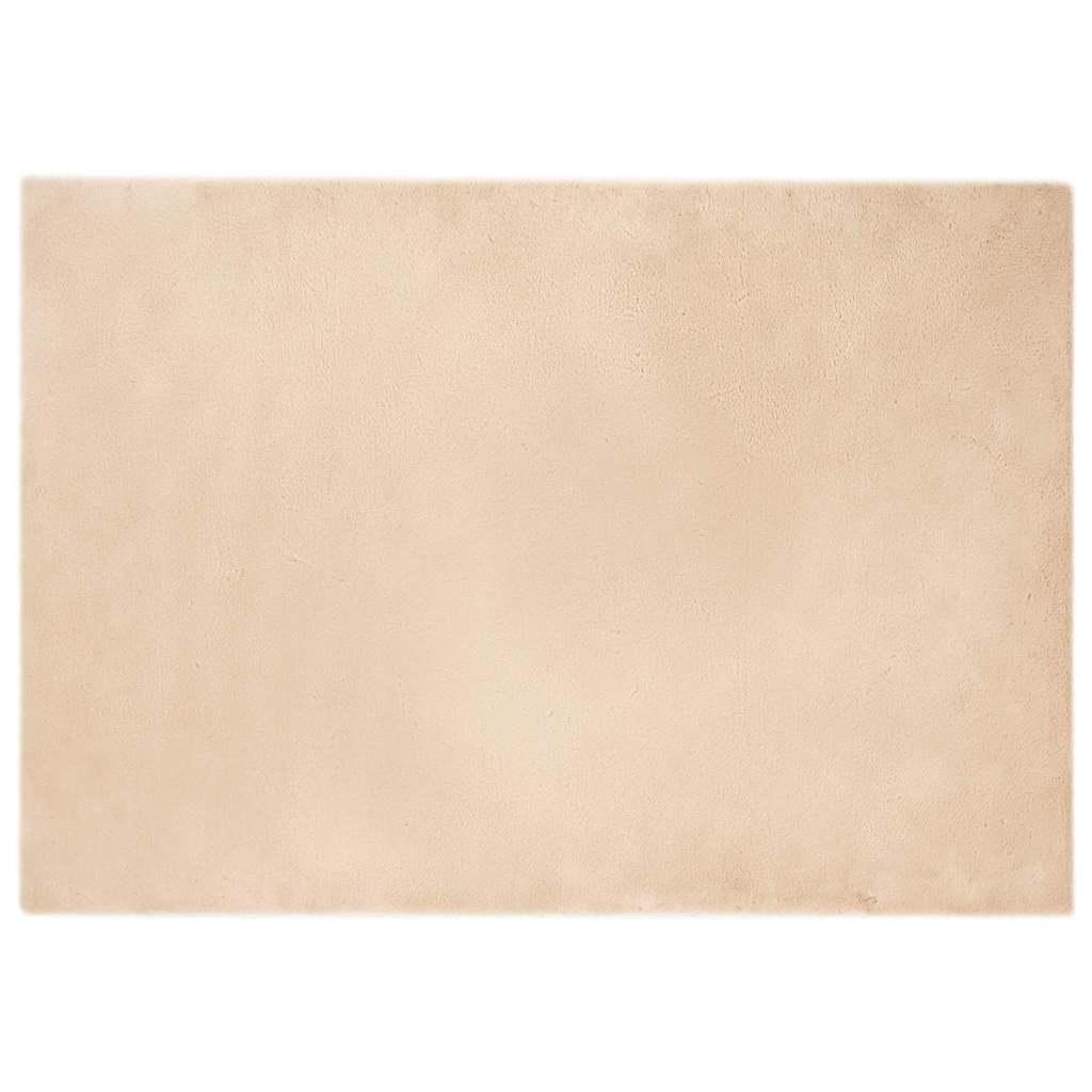 Faux Kanin Pels Tæppe Beige 140 x 200 cm Polyester billede