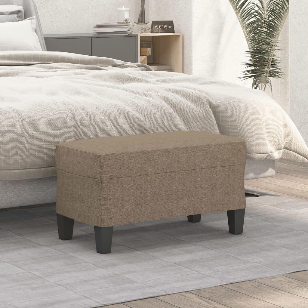 Bænk 70x35x41 cm stof gråbrun billede