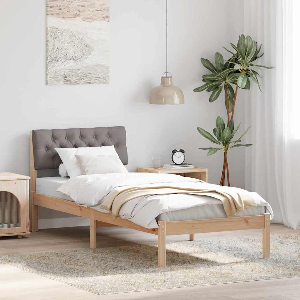 Sengestel Brun og taupe 75 x 190 cm Massivt fyrretræ billede