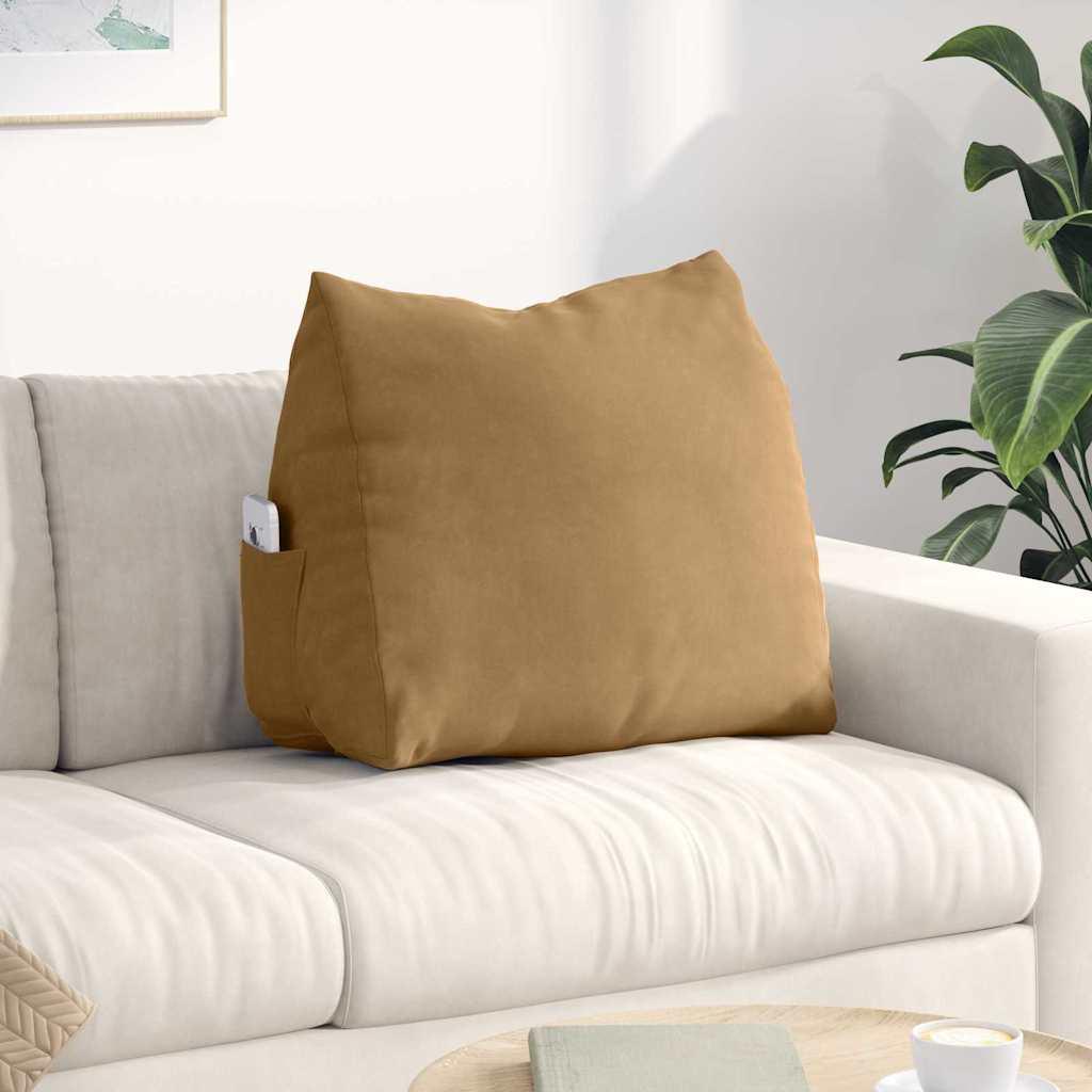 Rygpude Brun 60 x 20 x 50 cm Velourstof billede