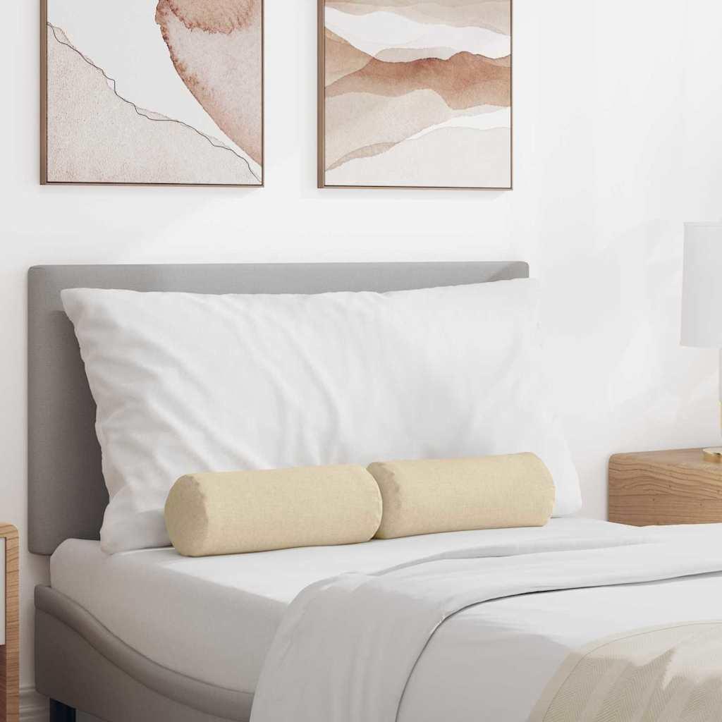 Bolsterpuder 2 stk Creme Ø 15 x 40 cm Stof billede