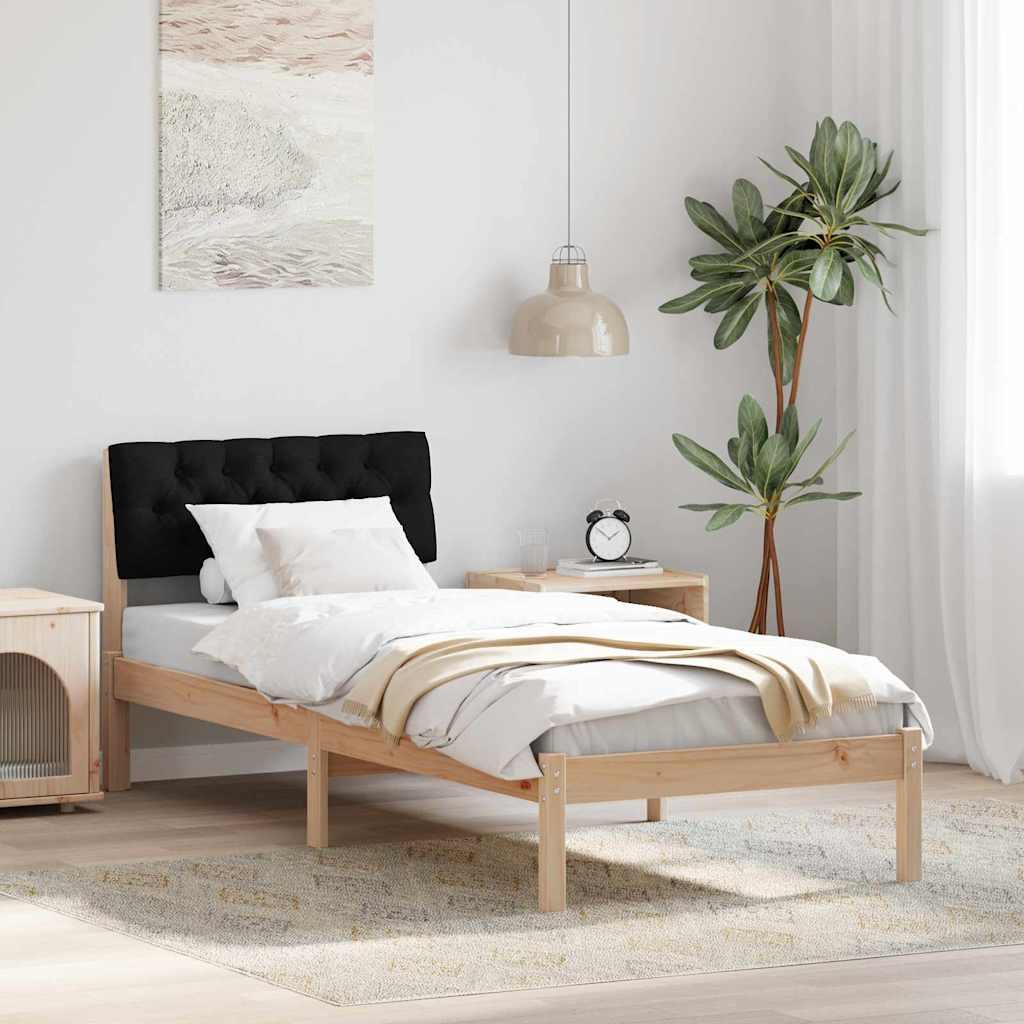 Sengestel Brun og sort 75 x 190 cm Massivt fyrretræ billede