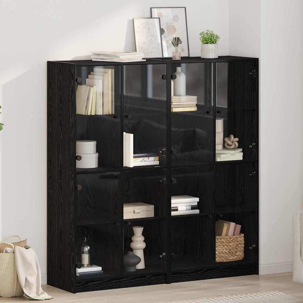 Highboard 2 stk Sort eg 136 x 37 x 142 cm Konstrueret træ billede