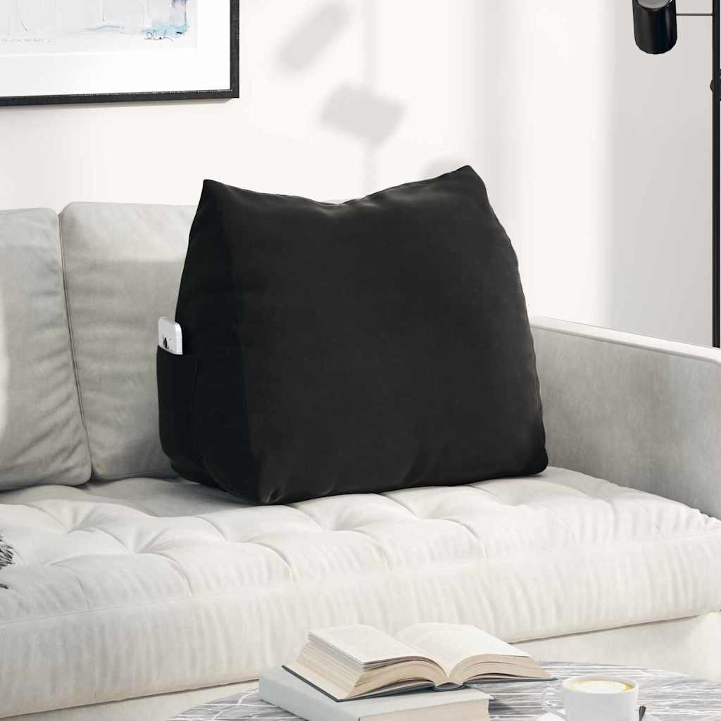 Rygpude Sort 60 x 20 x 50 cm Velourstof billede