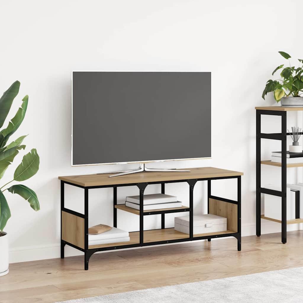 TV-skab Artisan Egetræ 100 x 35 x 45 cm Ingeniørt træ og jern billede