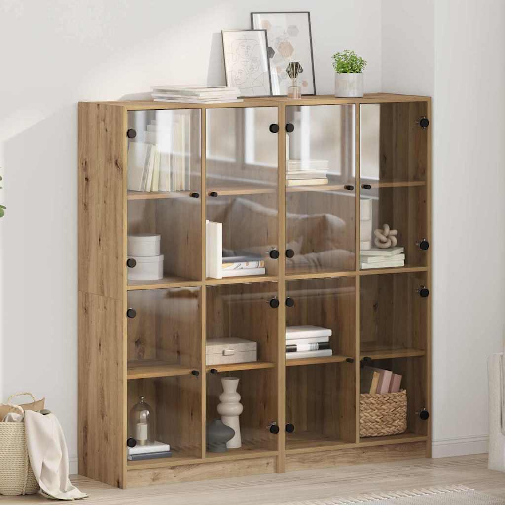 Highboard 2 stk Artisan Egetræ 136 x 37 x 142 cm billede