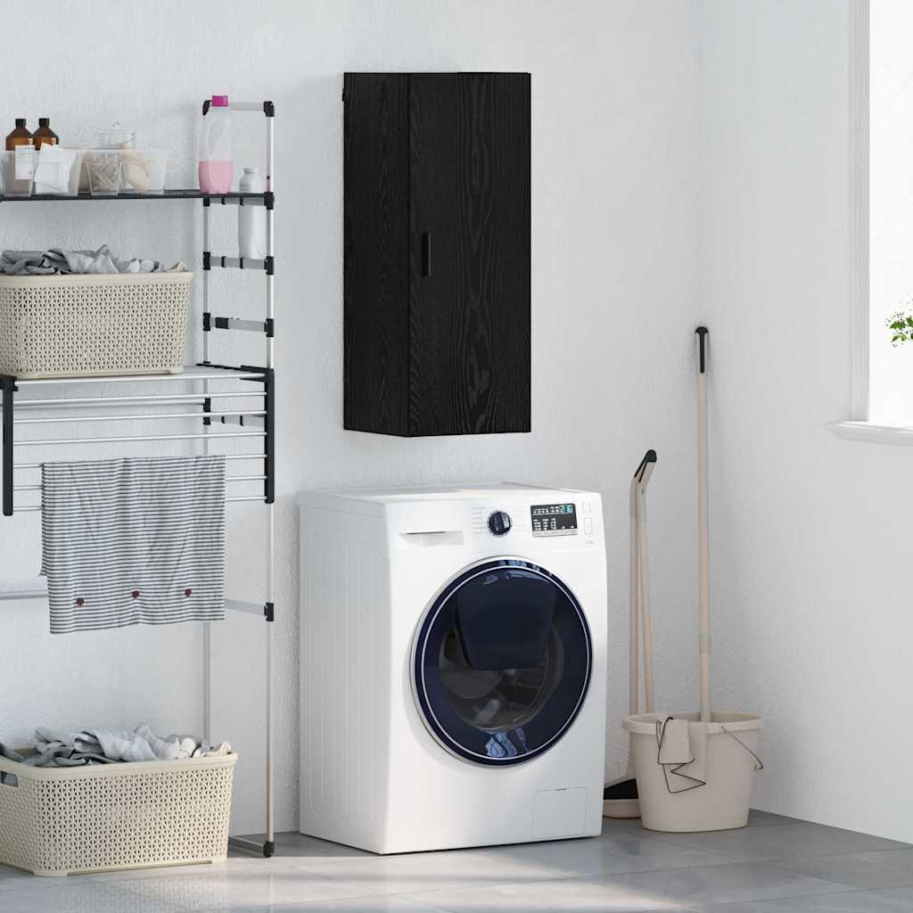 Vægskab Sort eg 34,5 x 34 x 90 cm Konstrueret træ billede