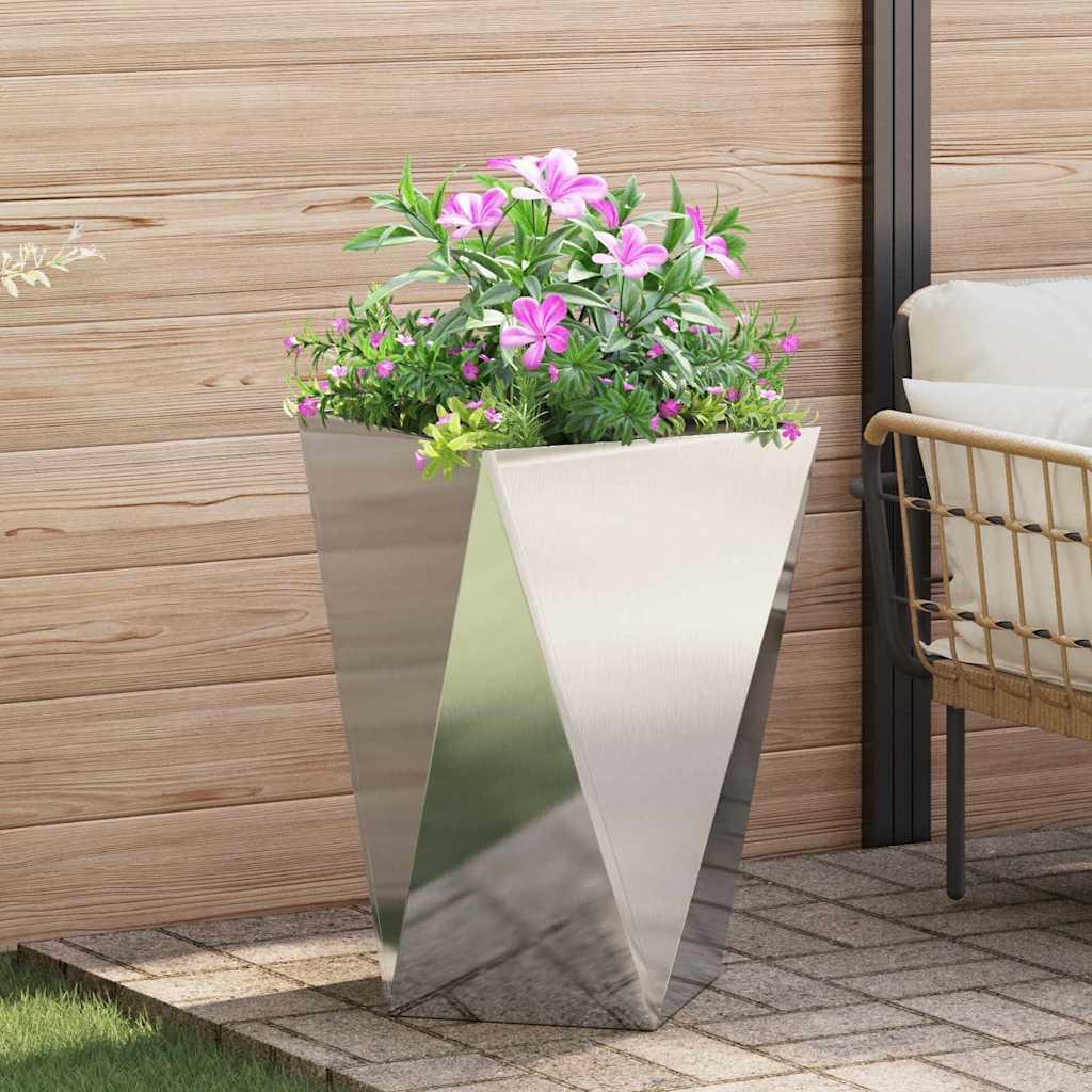 Plantekasse Sølv 50 x 50 x 75 cm Rustfrit stål billede