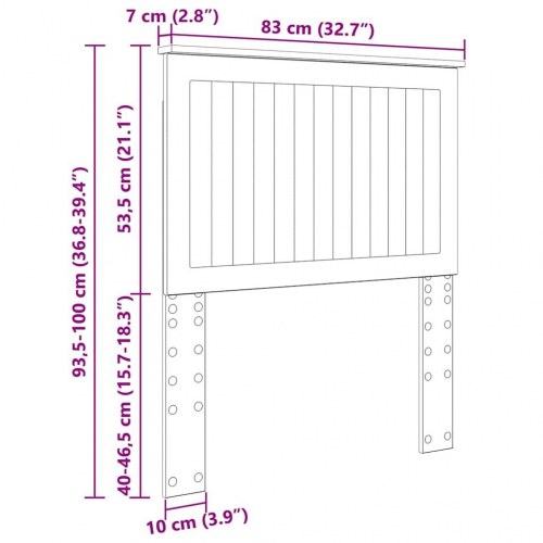 Hovedgærde med hovedgærde Artisan Egetræ 80 cm Konstrueret træ