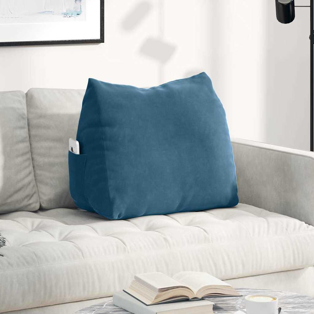 Rygpude Blå 60 x 20 x 50 cm Velourstof billede