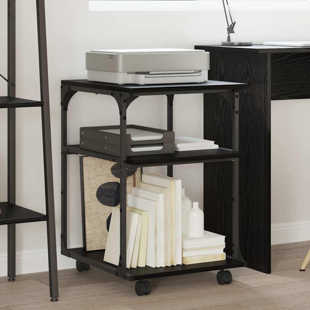 Printerstand Sort eg 43 x 48 x 64 cm Konstrueret træ billede