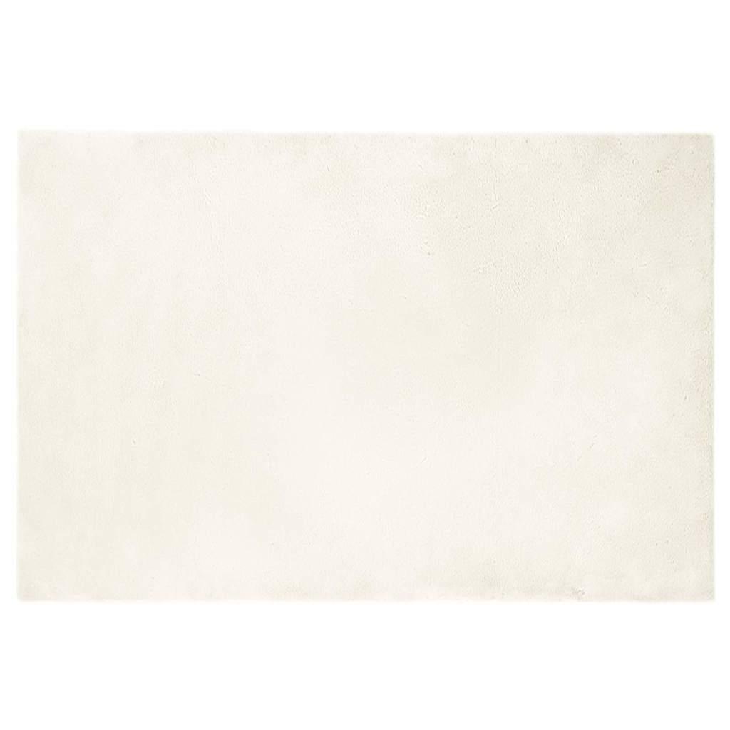 Faux Kanin Pels Tæppe Hvid 120 x 170 cm Polyester billede