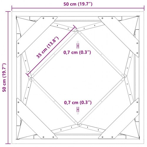 Plantekasse 2 stk. sort 50 x 50 x 75 cm stål