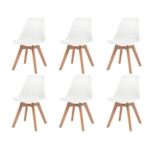 Spisebordsstole 6 stk. plastik hvid