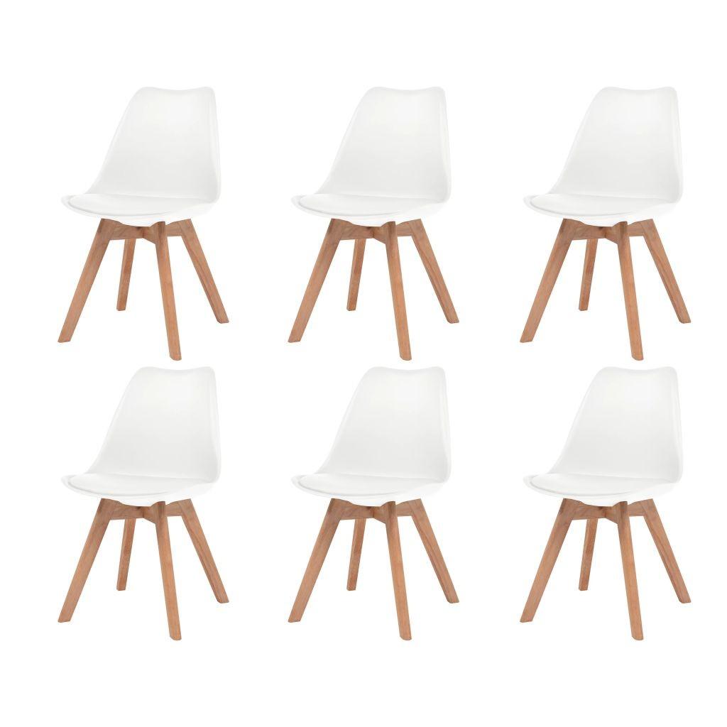 Spisebordsstole 6 stk. plastik hvid