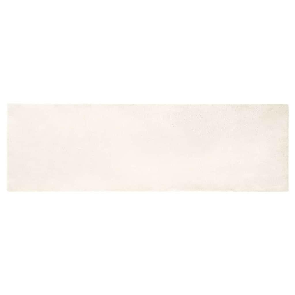 Faux Kanin Pels Tæppe Hvid 80 x 250 cm Polyester billede