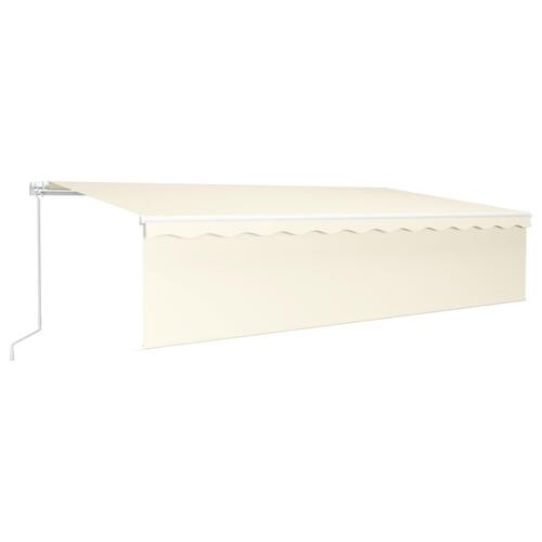 Markise m. gardin 6x3 m manuel betjening cremefarvet