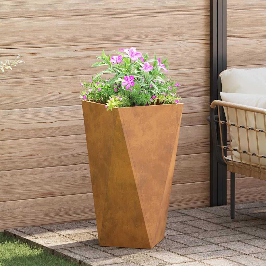 Plantekasse Rusten 40 x 40 x 75 cm Cortenstål billede