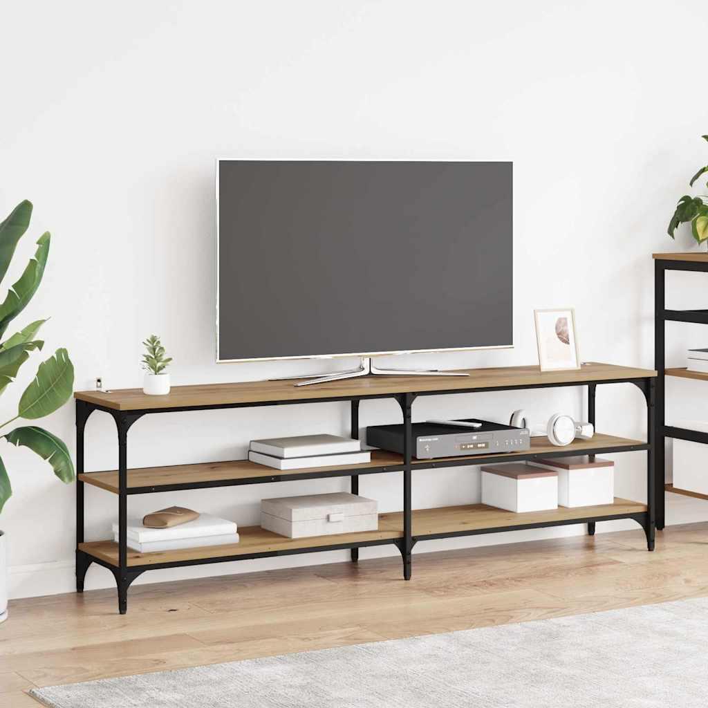 TV-skab Artisan Egetræ 160 x 30 x 50 cm Ingeniørt træ og jern billede
