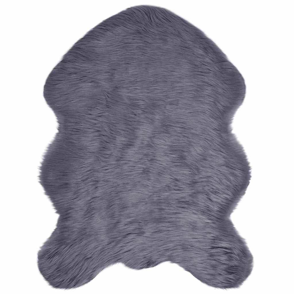 Falsk Fåreskind Tæppe Antracit 80 x 120 cm Polyester billede