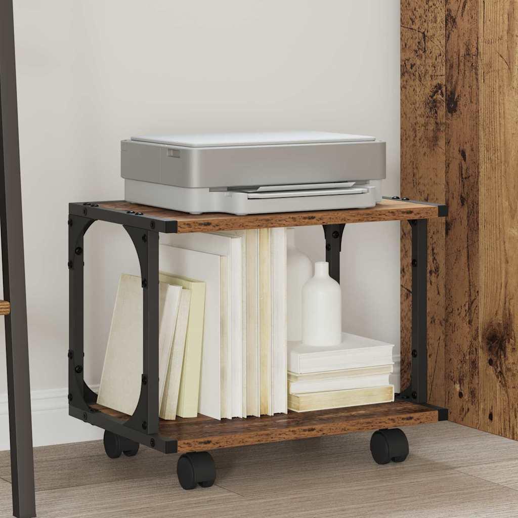 Printerstand Gammelt træ 41 x 28 x 33,5 cm Konstrueret træ billede