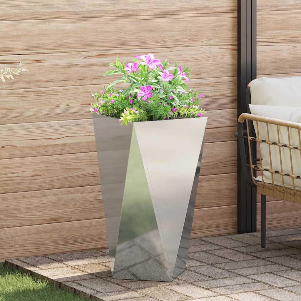 Plantekasse Sølv 40 x 40 x 75 cm Galvaniseret stål billede