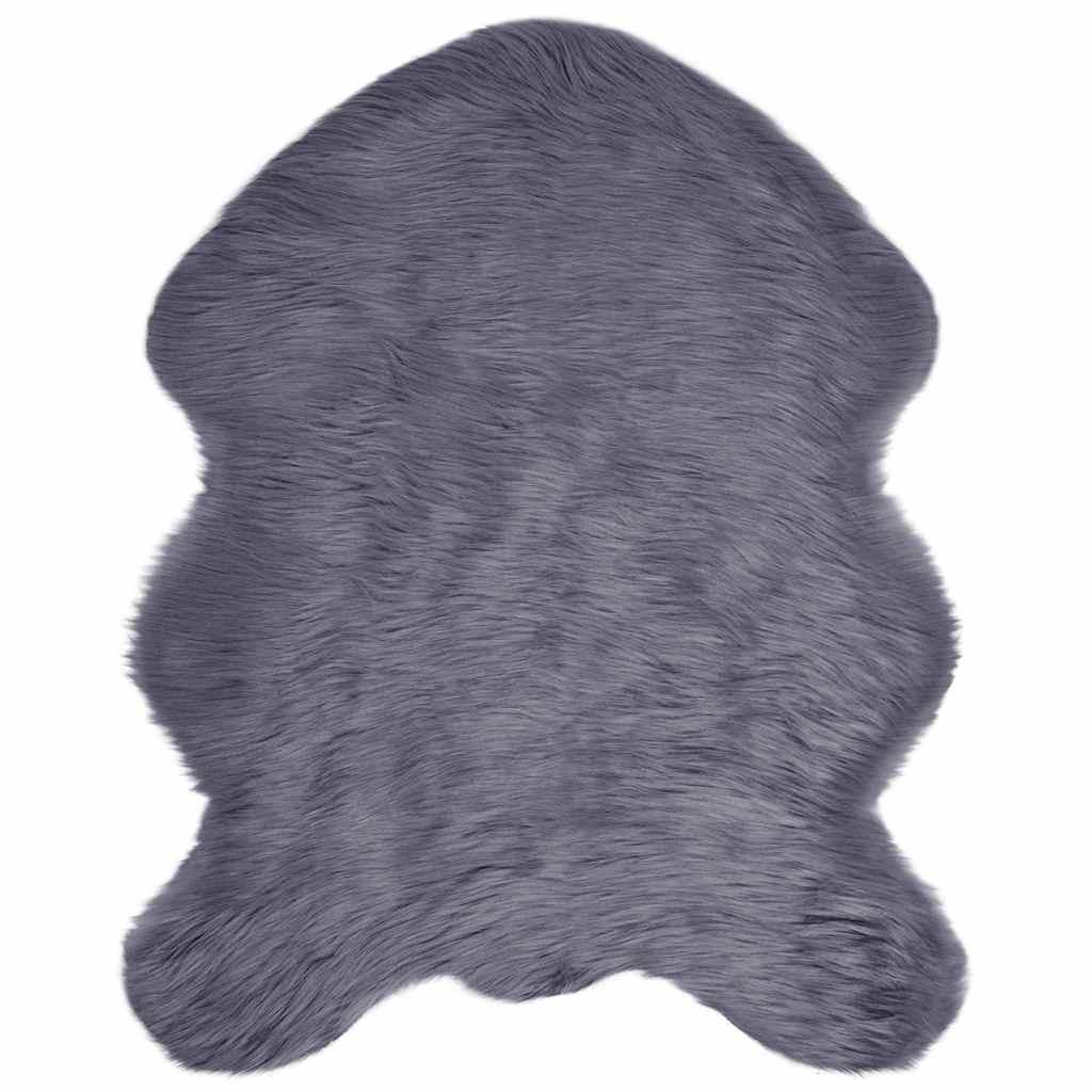 Falsk Fåreskind Tæppe Antracit 50 x 80 cm Polyester billede