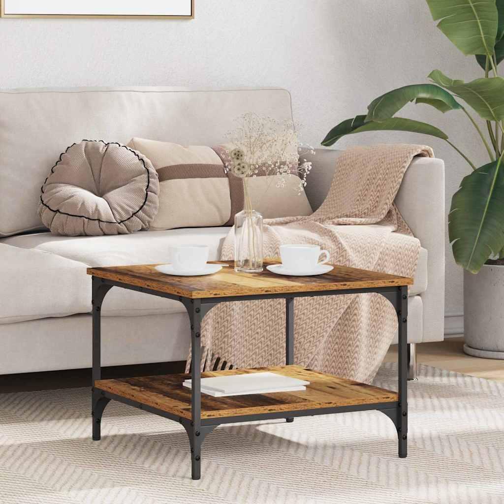 Sofabord Gammelt træ 55 x 55 x 40 cm Konstrueret træ billede