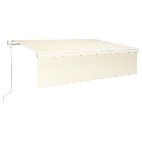 Markise m. gardin 6x3 m automatisk betjening cremefarvet
