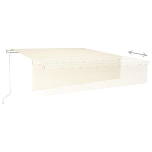 Markise m. gardin 6x3 m automatisk betjening cremefarvet