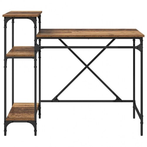 Skrivebord med hylder - gammelt træ, 105 x 50 x 90 cm