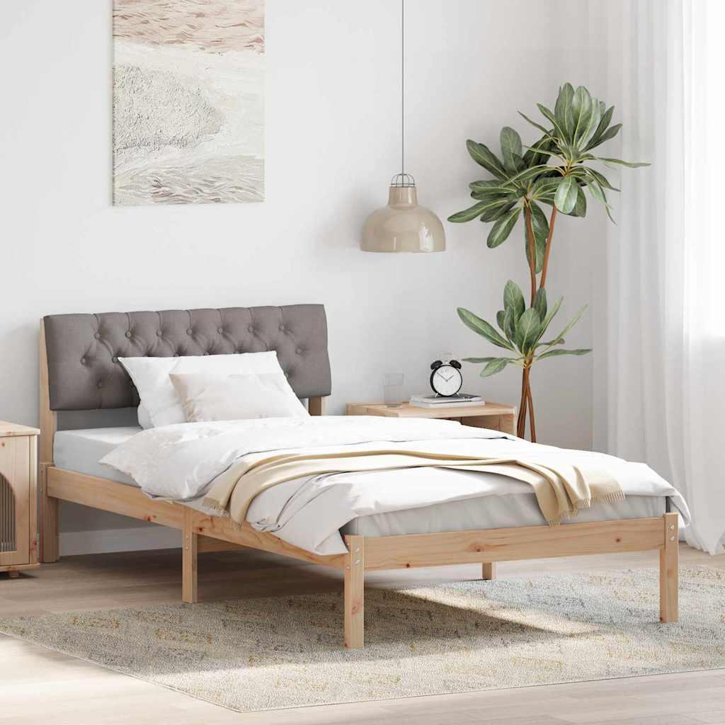 Sengestel Brun og taupe 100 x 200 cm Massivt fyrretræ billede