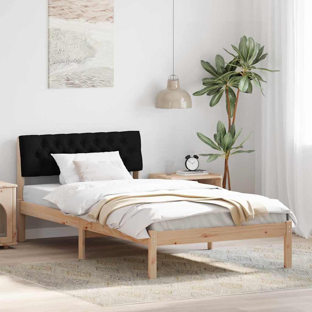 Sengestel Brun og sort 100 x 200 cm Massivt fyrretræ billede