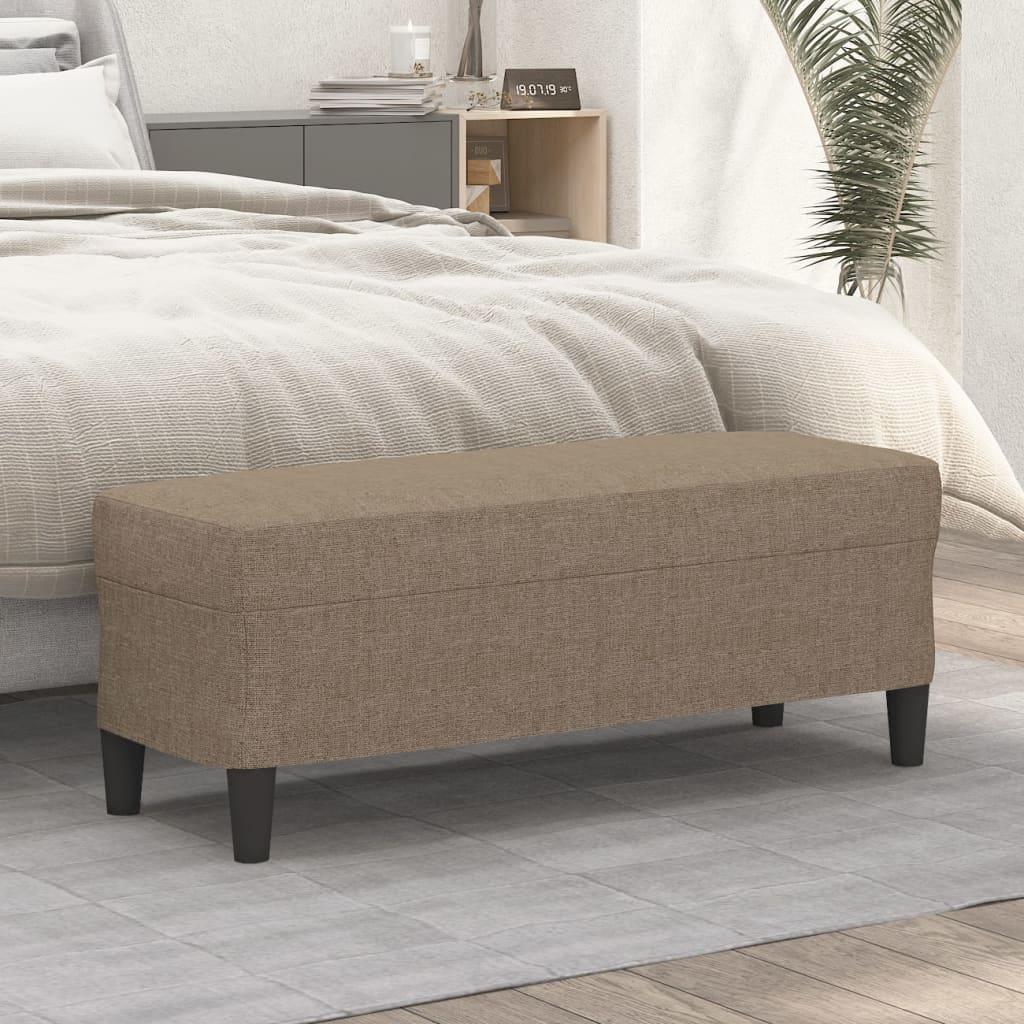 Bænk 100x35x41 cm stof gråbrun billede