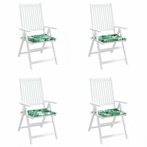 Stolehynder 4 stk. i Oxford stof med bladmønster 50 x 50 x 3 cm