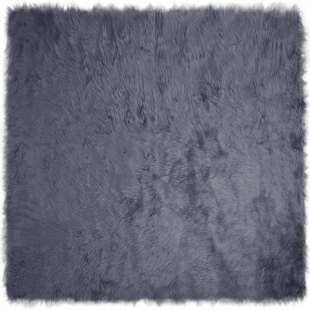 Falsk Fåreskind Tæppe Antracit 200 x 200 cm Polyester billede
