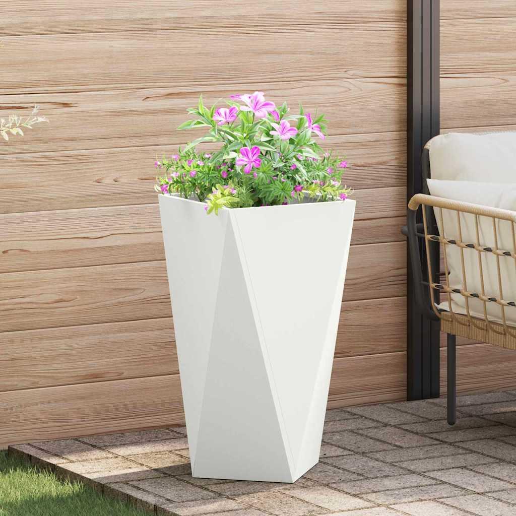 Plantekasse i stål - hvid 40 × 40 × 75 cm billede