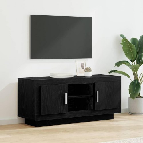 TV-bord i sort eg, 102 × 35 × 45 cm - konstrueret træ