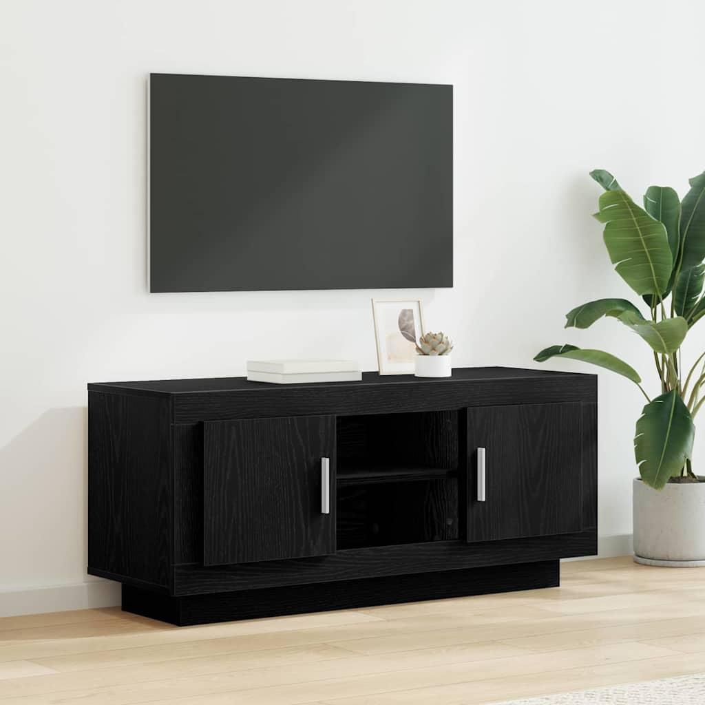 TV-skab Sort eg 102 x 35 x 45 cm Konstrueret træ billede