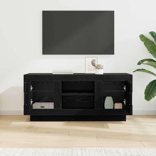 TV-bord i sort eg, 102 × 35 × 45 cm - konstrueret træ