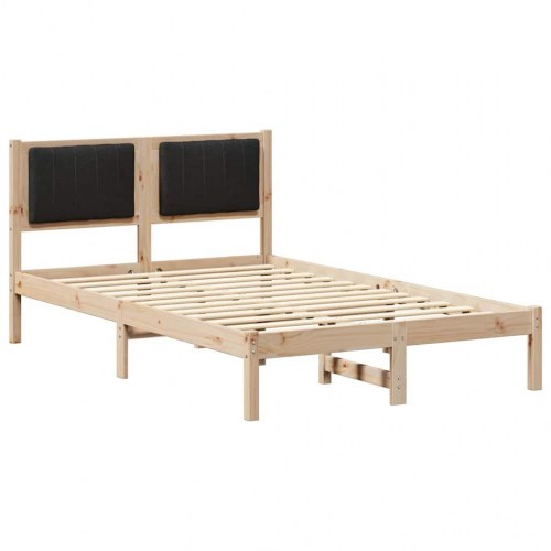 Sengestel med polstret hovedgavl - sort 120 x 200 cm