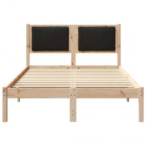 Sengestel med polstret hovedgavl - sort 120 x 200 cm