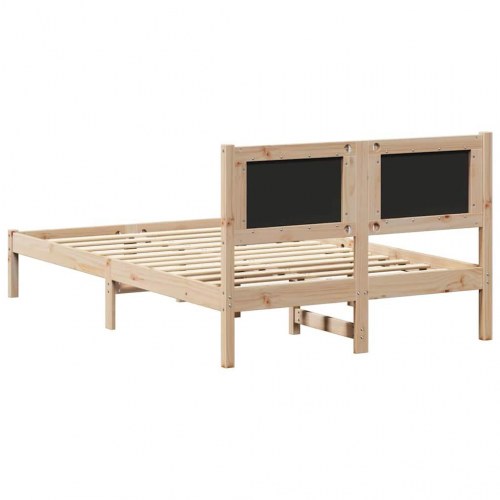 Sengestel med polstret hovedgavl - sort 120 x 200 cm